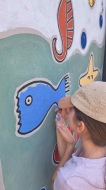 Murales di Filippo Biagioli con Andrea Mattiello e i ragazzi