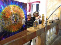 Laura Rossi fra le sue opere, 2019
